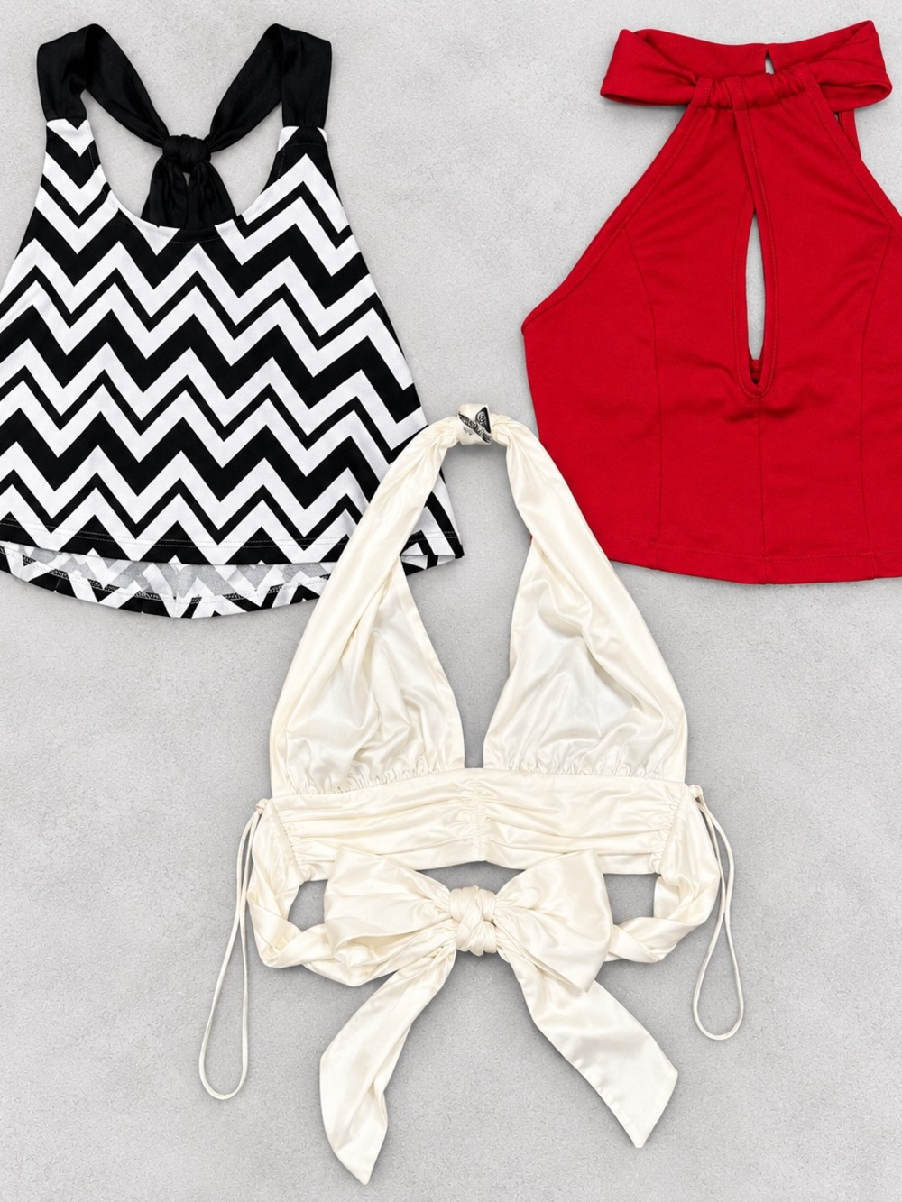 Women’s Size Small Crop Top Bundle – Zara NWT + 2 Halter Tops – 3 Piece Lot
